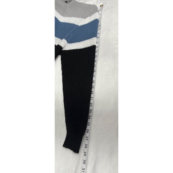 Colorblock Oversized Knit Crewneck Sweater Black, Blue, & Gray Womens 4XL Shein - Picture 11 of 11